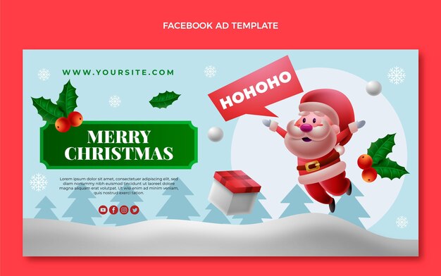 Free vector gradient christmas social media promo template