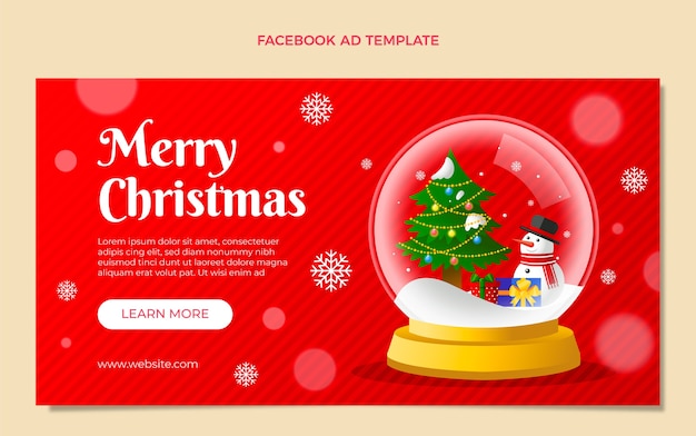 Gradient christmas social media promo template