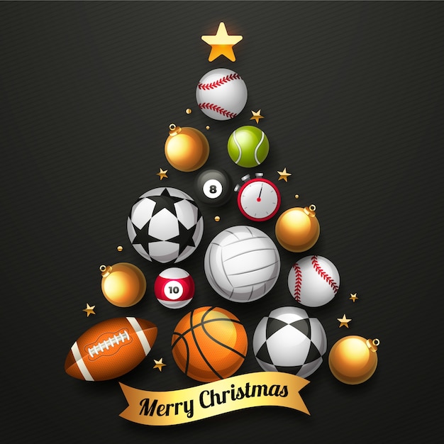 グラデーション クリスマス スポーツ イラスト