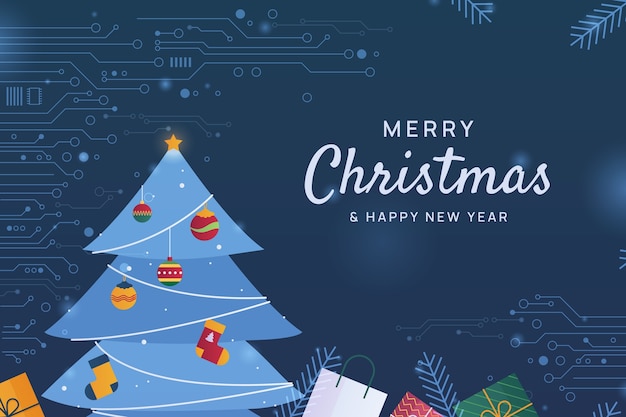 Free vector gradient christmas technology background