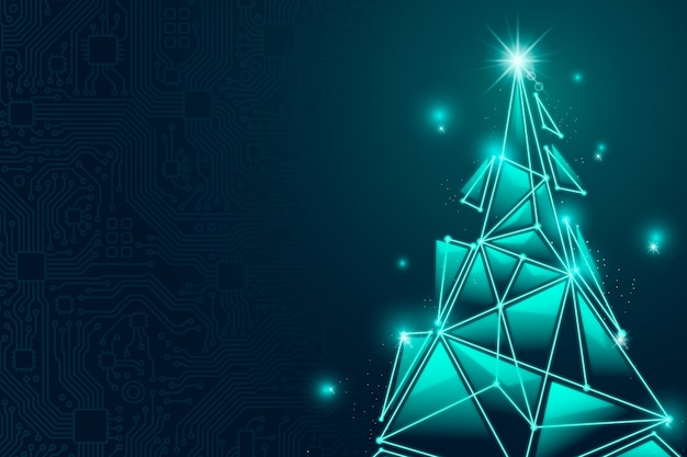 Бесплатное векторное изображение Градиентный рождественский технологический фон
