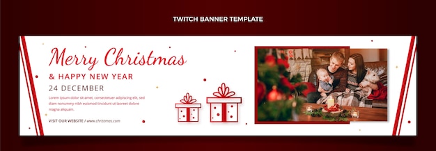 Free vector gradient christmas twitch banner