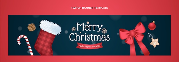Free vector gradient christmas twitch banner