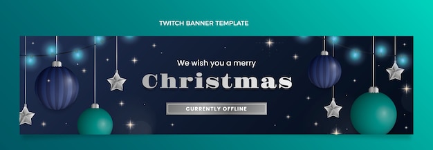 Free vector gradient christmas twitch banner