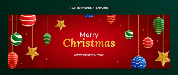 Free vector gradient christmas twitter header