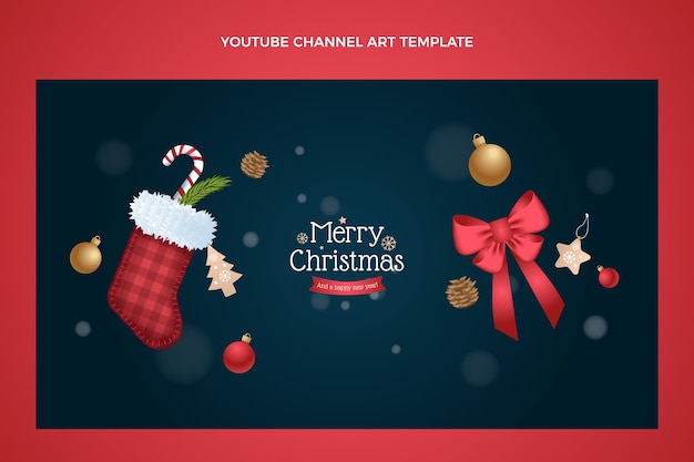 Gradient christmas youtube channel art