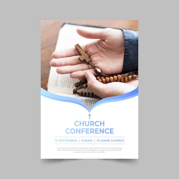 Free vector gradient church flyer template