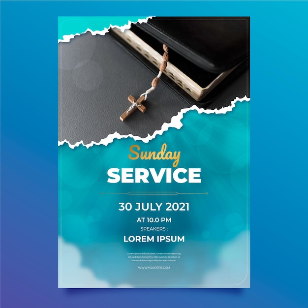 Gradient church flyer template