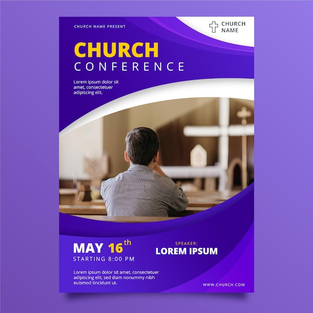 Free vector gradient church flyer template