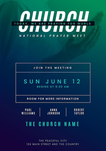 Gradient church flyer template