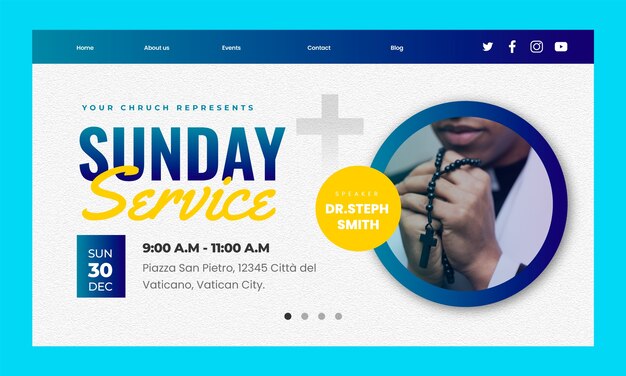 Gradient church  template design