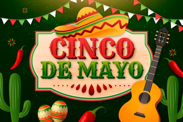 Gradient cinco de mayo background