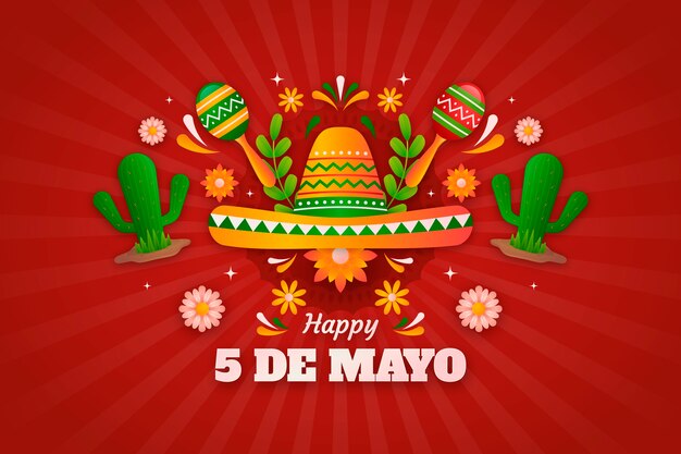 Gradient cinco de mayo background