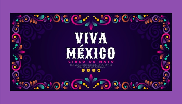 Free vector gradient cinco de mayo horizontal banner template