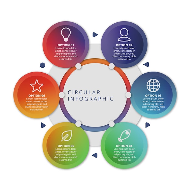 그라데이션 원형 다이어그램 infographic 템플릿