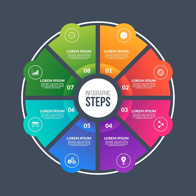 Free vector gradient circular diagram infographic