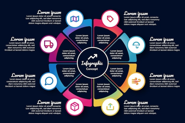 Free vector gradient circular diagram infographic