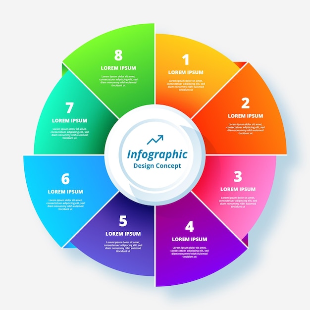 Vettore gratuito gradiente diagramma circolare infografica