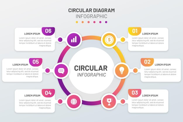 Gradient circular diagram infographic