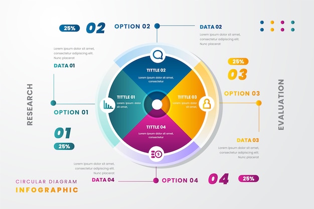 Free vector gradient circular diagram infographic