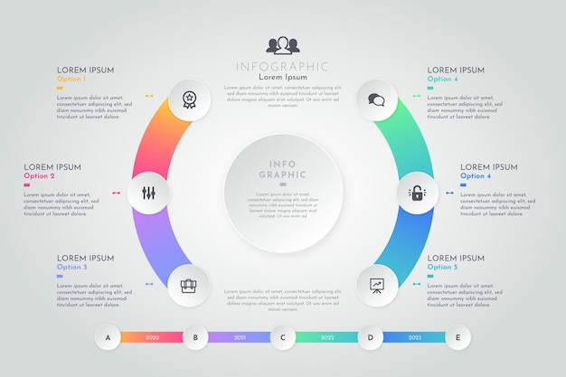 Vettore gratuito gradiente diagramma circolare infografica