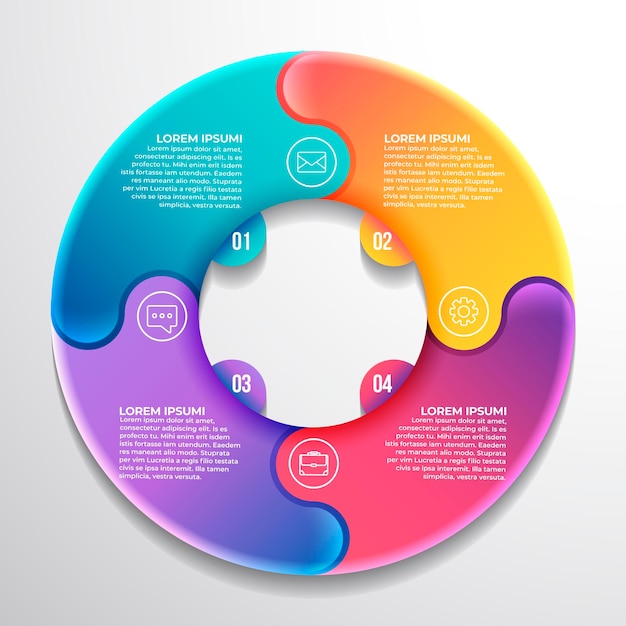 Infografica diagramma circolare gradiente