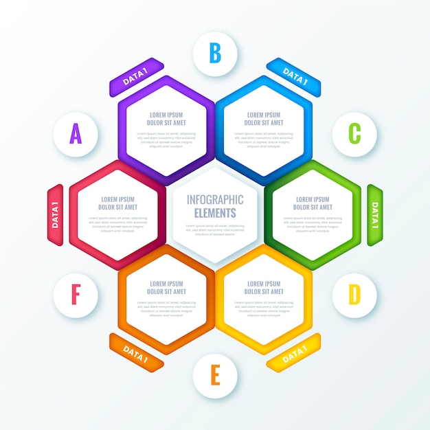 Vettore gratuito gradiente diagramma circolare infografica