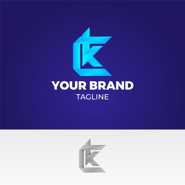 Free vector gradient ck or kc logo template