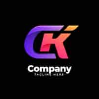 Free vector gradient ck or kc logo template