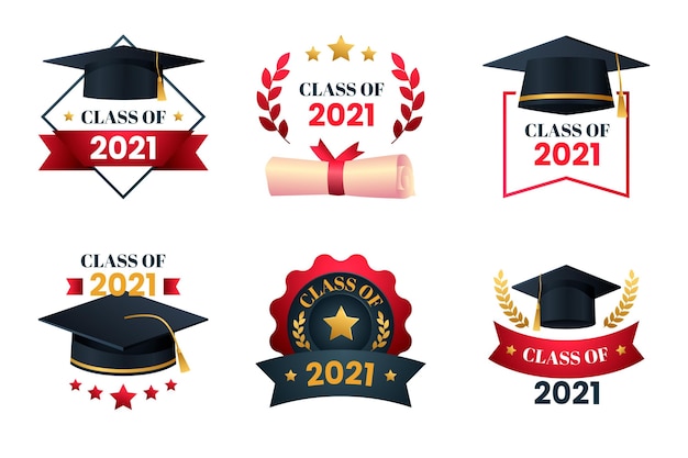 Gradient class of 2021 badge collection