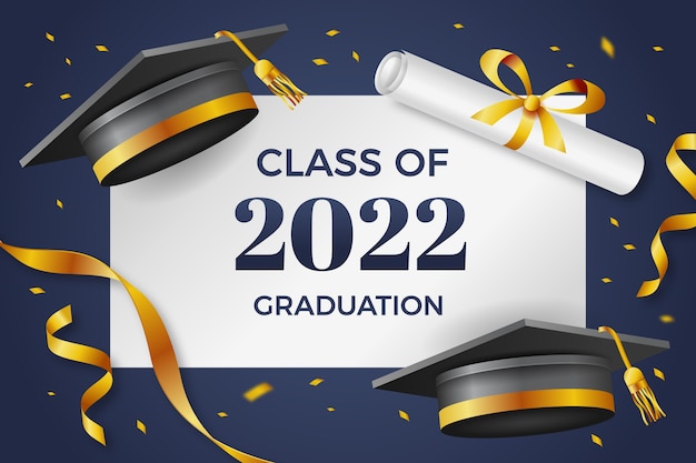Free Vector  Realistic class of 2022 background