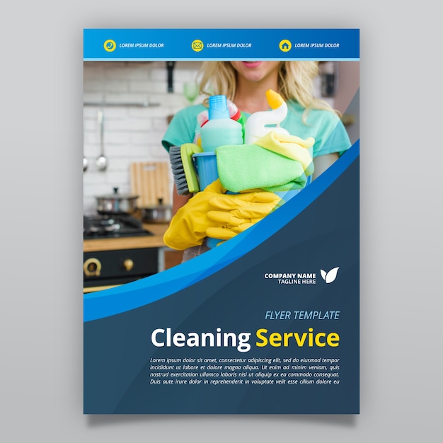 Gradient cleaning service flyer template