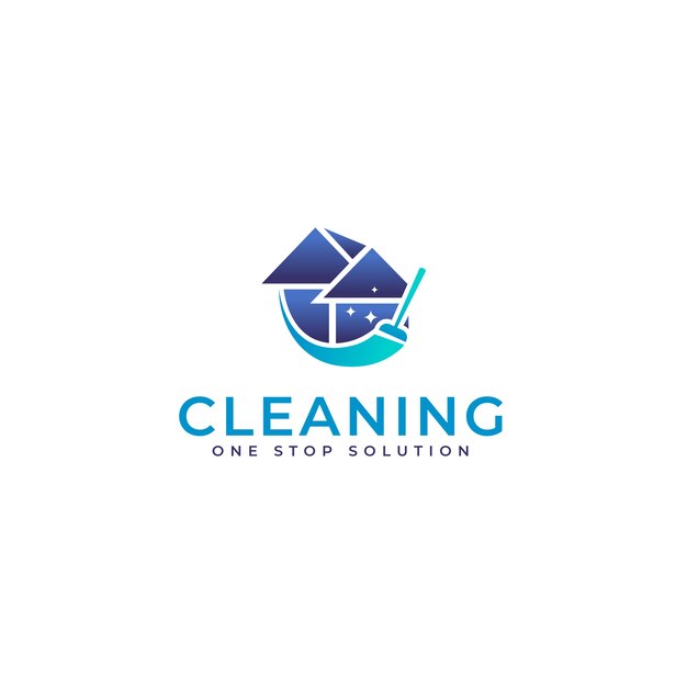 Gradient cleaning service logo template