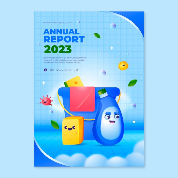 Free vector gradient cleaning services annual report template