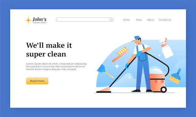 Free vector gradient cleaning services template design