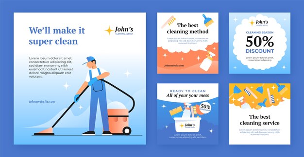 Gradient cleaning services template design