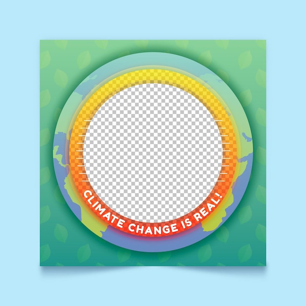 Free vector gradient climate change facebook avatar frame