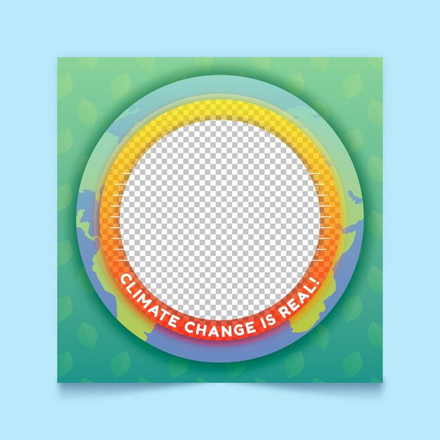 Gradient climate change facebook avatar frame