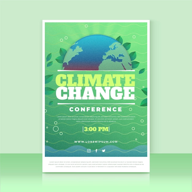 Gradient climate change flyer template