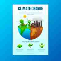 Free vector gradient climate change flyers