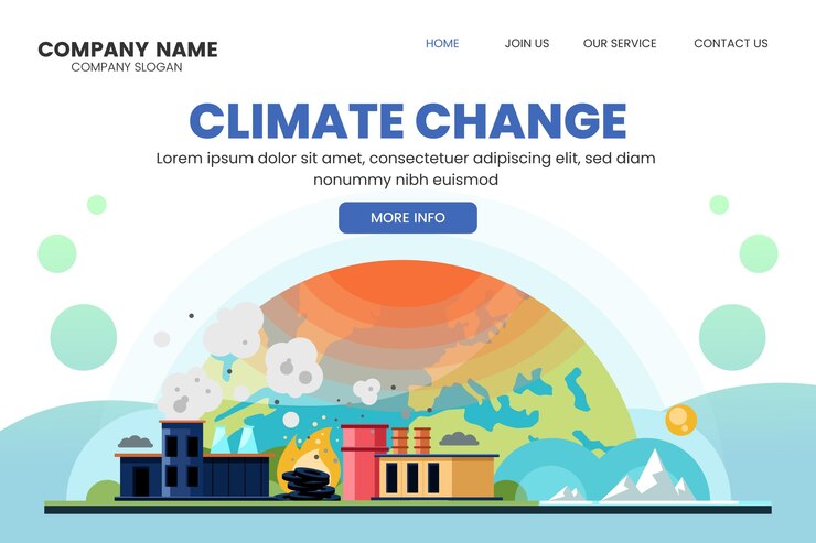 मुफ़्त वेक्टर gradient climate change landing page template