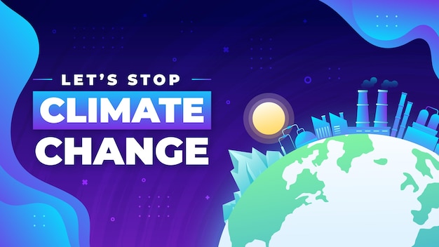 Free vector gradient climate change youtube thumbnail