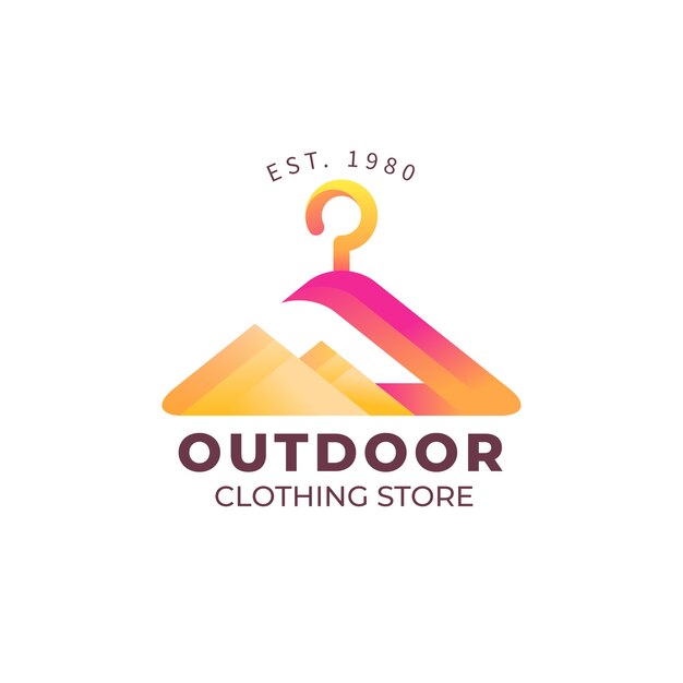 グラデーション衣料品店のロゴデザイン