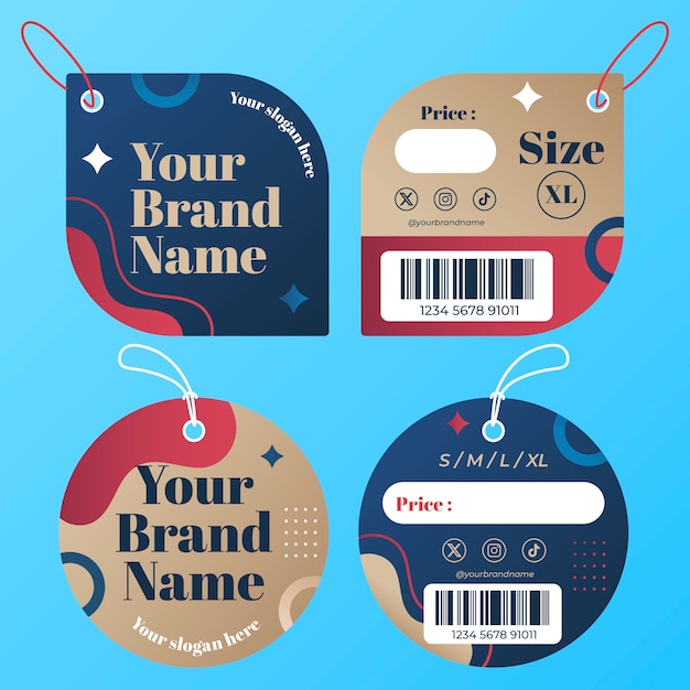 Free vector gradient clothing tag template