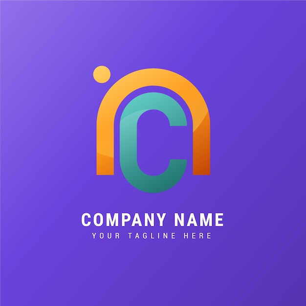 Gradient cn or nc logo template