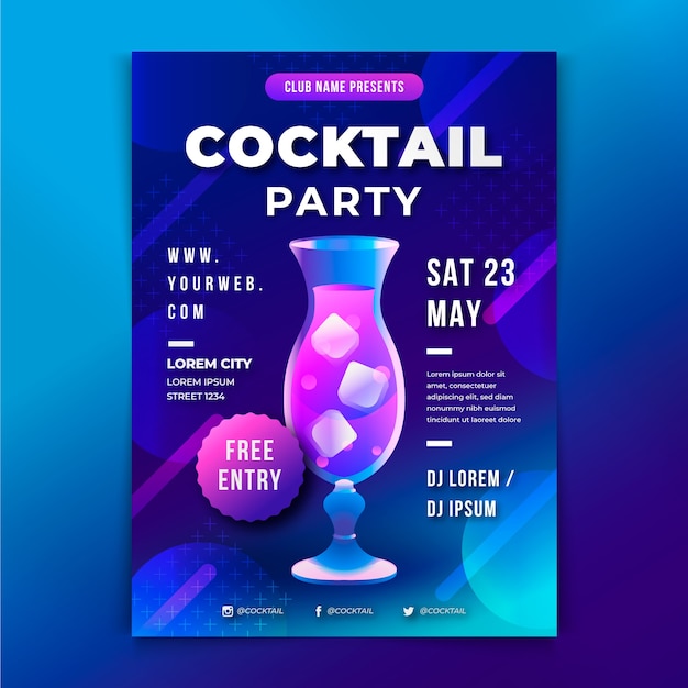 Gradient cocktail flyer design