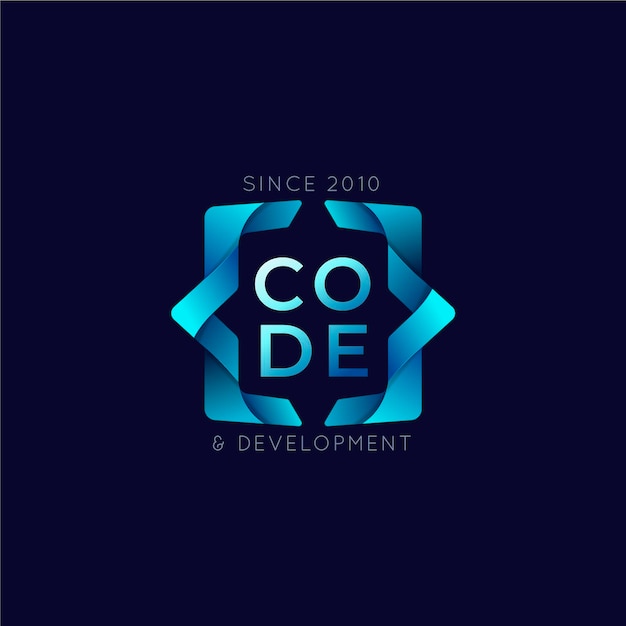 Gradient code and development logo