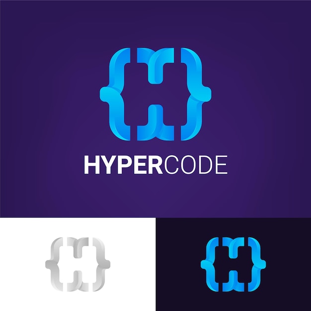 그라디언트 코드 로고 하이퍼 코드