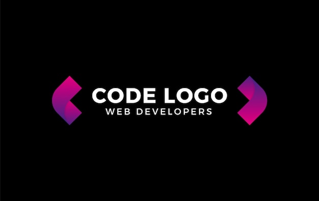 Free vector gradient code logo for web developers