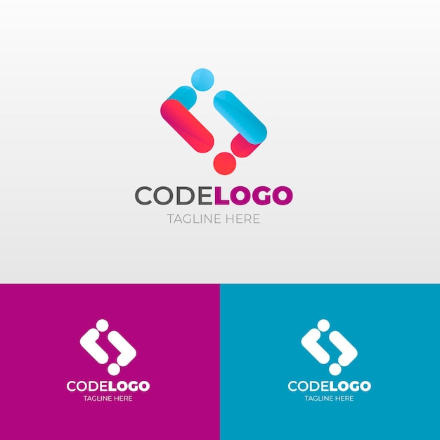 Логотип градиентного кода с слоганом